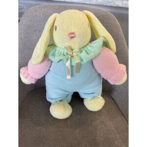 Vtg Dan Dee TB Trading Terrycloth Bunny Plush Pastel Blue Working Rattle Dandee